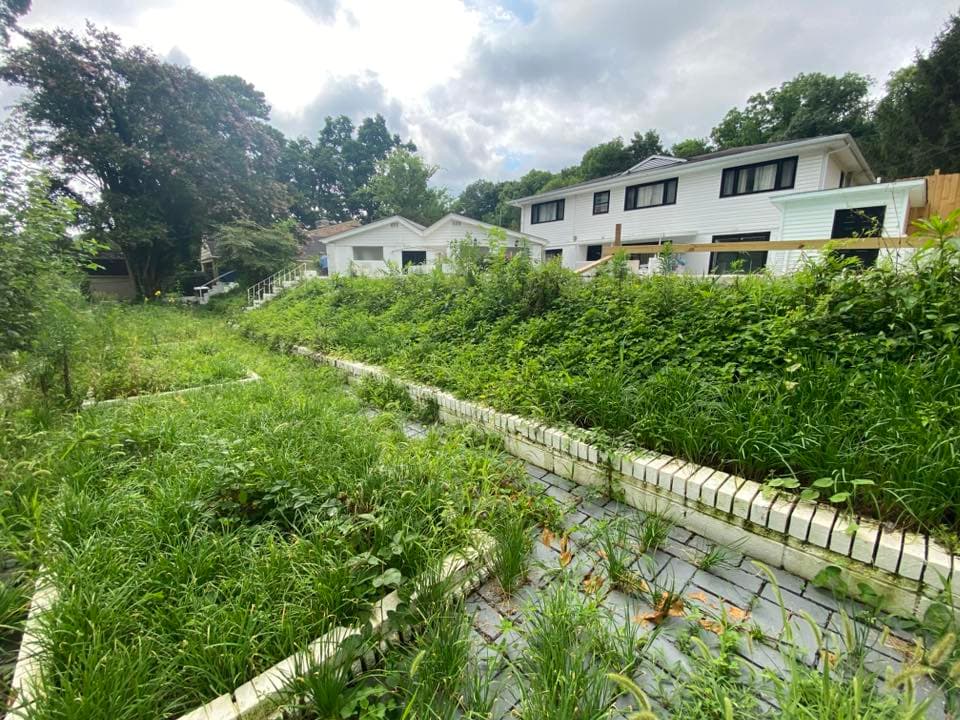 Terraced garden restoration — before