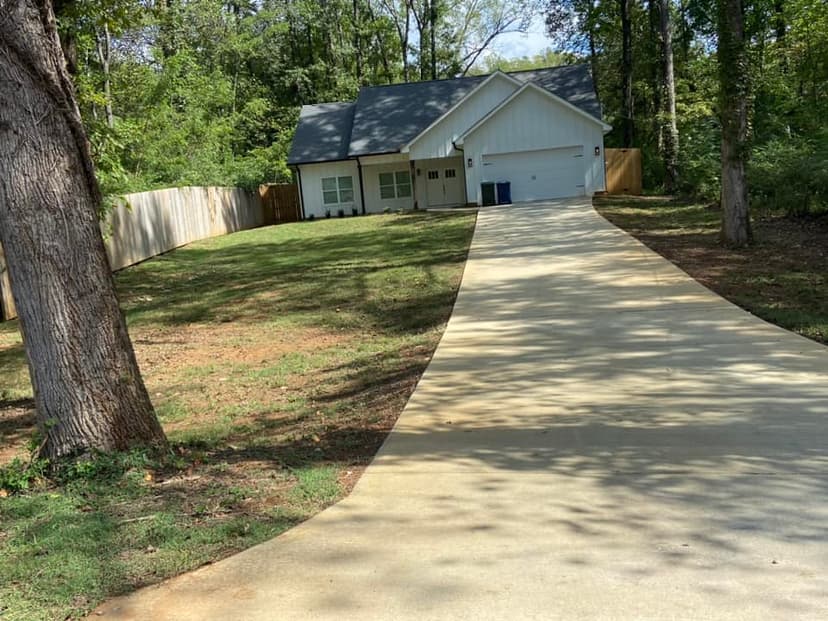 New concrete driveway